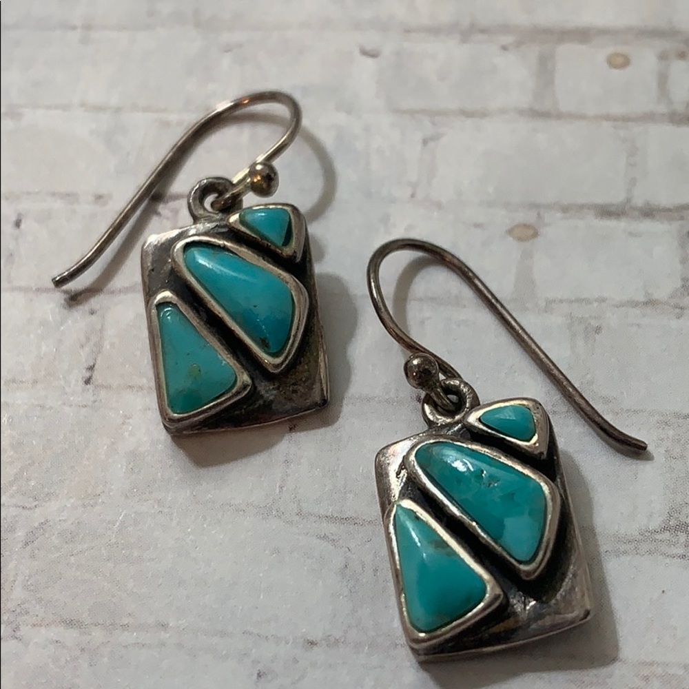 Vintage Navajo Turquoise Sterling Earrings